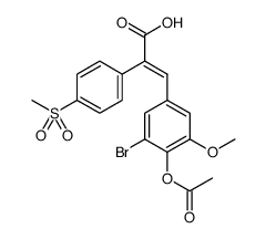 Benzeneacetic acid, α-[[4-(acetyloxy)-3-bromo-5-methoxyphenyl]methylene]-4-(methylsulfonyl)-, (αE) Structure