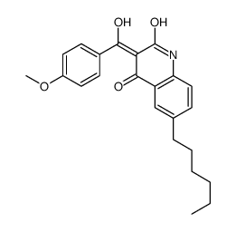 (3E)-6-hexyl-3-[hydroxy-(4-methoxyphenyl)methylidene]-1H-quinoline-2,4-dione Structure