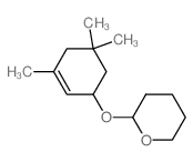 2-[(3,5,5-trimethyl-1-cyclohex-2-enyl)oxy]oxane structure