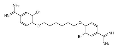 3-bromo-4-[6-(2-bromo-4-carbamimidoylphenoxy)hexoxy]benzenecarboximidamide结构式