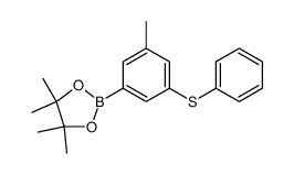 1,3,2-Dioxaborolane, 4,4,5,5-tetramethyl-2-[3-methyl-5-(phenylthio)phenyl]结构式