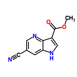methyl 6-cyano-1H-pyrrolo[3,2-b]pyridine-3-carboxylate structure