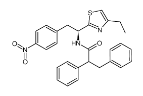 (S)-N-[1-(4-ethylthiazol-2-yl)-2-(4-nitrophenyl)ethyl]-2,3-diphenylpropanamide结构式