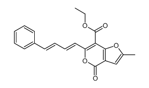 2-methyl-4-oxo-6-(4-phenyl-buta-1,3-dienyl)-4H-furo[3,2-c]pyran-7-carboxylic acid ethyl ester Structure