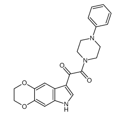 1-[(2,3-dihydro-6H-[1,4]dioxino[2,3-f]indol-8-yl)-oxo-acetyl]-4-phenyl-piperazine结构式