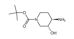 (3R,4R)-4-氨基-3-羟基哌啶-1-羧酸叔丁酯结构式
