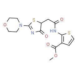 methyl 2-({[2-(morpholin-4-yl)-4-oxo-4,5-dihydro-1,3-thiazol-5-yl]acetyl}amino)thiophene-3-carboxylate结构式