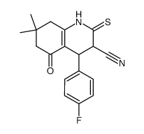 cis-7,7-dimethyl-5-oxo-4-(4-fluorophenyl)-3-cyano-3,4,5,6,7,8-hexahydro-2(1H)-quinolinethione结构式