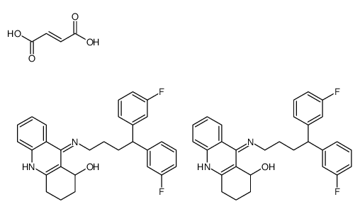 9-[4,4-bis(3-fluorophenyl)butylamino]-1,2,3,4-tetrahydroacridin-1-ol,(E)-but-2-enedioic acid Structure