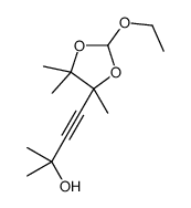 4-(2-ethoxy-4,5,5-trimethyl-1,3-dioxolan-4-yl)-2-methylbut-3-yn-2-ol结构式