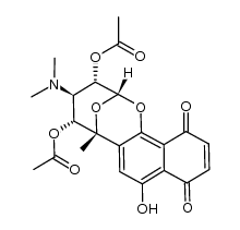 (2R,3S,4R,5R,6R)-(+)-3,5-diacetoxy-4-dimethylamino-8-hydroxy-6-methyl-2,6-epoxy-3,4,5,6-tetrahydro-2H-naphthaleno[1,2-b]oxocine-9,12-dione结构式
