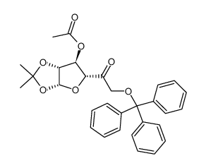 3-Acetyl-1,2-O-isopropylidene-6-O-trityl--L-arabino-hexofuranos-5-ulose Structure