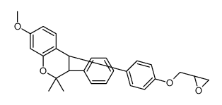 (3S,4R)-7-methoxy-2,2-dimethyl-4-[4-(oxiran-2-ylmethoxy)phenyl]-3-phenyl-3,4-dihydrochromene结构式