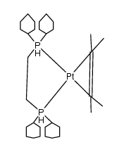 (2,3-dimethyl-2-butene){bis(dicyclohexylphosphino)ethane}platinum(0) Structure