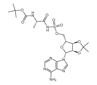 2',3'-O-isopropylidene-5'-O-(N-(Boc-L-alanyl)sulfamoyl)adenosine Structure
