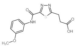 3-(5-{[(3-Methoxyphenyl)amino]carbonyl}-1,3,4-thiadiazol-2-yl)propanoic acid structure