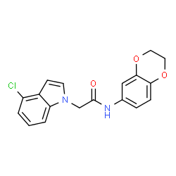 2-(4-Chloro-1H-indol-1-yl)-N-(2,3-dihydro-1,4-benzodioxin-6-yl)acetamide结构式