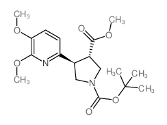 3-甲基 4-(5,6-二甲氧基吡啶-2-基)吡咯烷-1,3-二羧酸-(Rac-反式)-1-叔丁酯结构式