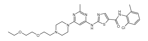 N-(2-chloro-6-methylphenyl)-2-((6-(4-(2-(2-ethoxyethoxy)ethyl)piperazin-1-yl)-2-methylpyrimidin-4-yl)amino)thiazole-5-carboxamide结构式