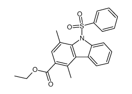 3-carbethoxy-1,4-dimethyl-9-(phenylsulfonyl)carbazole结构式