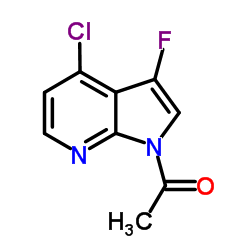 1-(4-Chloro-3-fluoro-1H-pyrrolo[2,3-b]pyridin-1-yl)ethanone结构式