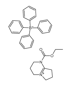 1-ethyl-carboxyl-2,3,4,6,7,8-hexahydropyrrolo[1,2-a]pyrimidinium tetraphenylborate Structure