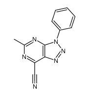 5-methyl-3-phenyl-3H-1,2,3-triazolo[4,5-d]pyrimidine-7-carbonitrile结构式