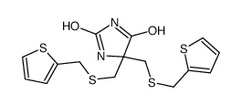 5,5-bis(thiophen-2-ylmethylsulfanylmethyl)imidazolidine-2,4-dione Structure