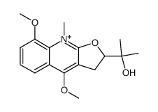 2-(1-hydroxy-1-methyl-ethyl)-4,8-dimethoxy-9-methyl-2,3-dihydro-furo[2,3-b]quinolinium结构式