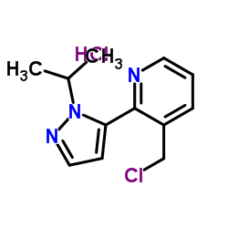 3-(Chloromethyl)-2-(1-isopropyl-1H-pyrazol-5-yl)pyridine hydrochloride (1:1) Structure