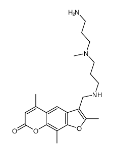 3-[[3-[3-aminopropyl(methyl)amino]propylamino]methyl]-2,5,9-trimethylfuro[3,2-g]chromen-7-one结构式