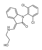 (3Z)-1-(2,6-dichlorophenyl)-3-[(2-hydroxyethylamino)methylidene]indol- 2-one Structure