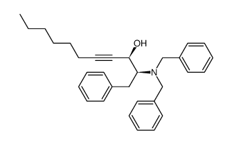 (2S,3R)-2-(dibenzylamino)-1-phenylundec-4-yn-3-ol结构式