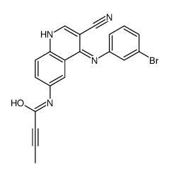 N-[4-(3-bromoanilino)-3-cyanoquinolin-6-yl]but-2-ynamide结构式