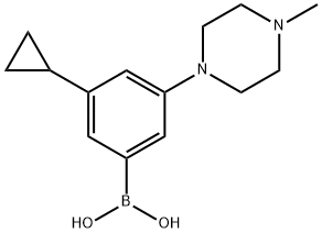 3-Cyclopropyl-5-(N-methylpiperazin-1-yl)phenylboronic acid结构式