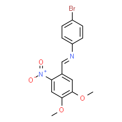 (4-bromophenyl)(4,5-dimethoxy-2-nitrobenzylidene)amine structure