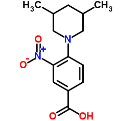 4-(3,5-Dimethyl-1-piperidinyl)-3-nitrobenzoic acid Structure