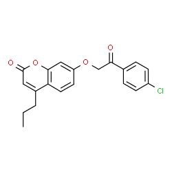 7-[2-(4-chlorophenyl)-2-oxoethoxy]-4-propylchromen-2-one structure