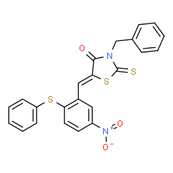 3-BENZYL-5-([5-NITRO-2-(PHENYLSULFANYL)PHENYL]METHYLENE)-2-THIOXO-1,3-THIAZOLAN-4-ONE Structure