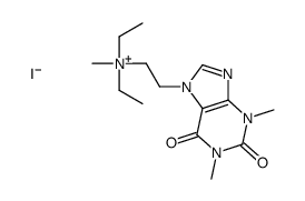 diethyl(methyl)[1,2,3,6-tetrahydro-1,3-dimethyl-2,6-dioxo-7H-purine-7-ethyl]ammonium iodide structure