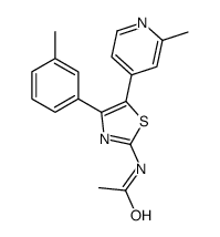 N-[4-(3-methylphenyl)-5-(2-methylpyridin-4-yl)-1,3-thiazol-2-yl]acetamide结构式