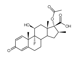17α-acetoxy-9α-fluoro-11β-hydroxy-16β-methyl-3-oxoandrosta-1,4-diene-17β-carboxylic acid Structure