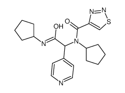 N-cyclopentyl-N-[2-(cyclopentylamino)-2-oxo-1-pyridin-4-ylethyl]thiadiazole-4-carboxamide Structure