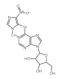 Inosine,6-Se-(1-methyl-4-nitro-1H-imidazol-5-yl)-6-seleno- (9CI) structure