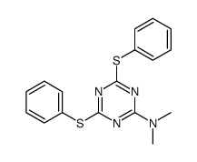 N,N-dimethyl-4,6-bis(phenylsulfanyl)-1,3,5-triazin-2-amine结构式