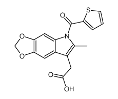 6-Methyl-5-(2-thenoyl)-5H-1,3-dioxolo[4,5-f]indole-7-acetic acid结构式