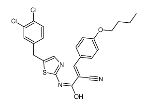 3-(4-butoxyphenyl)-2-cyano-N-[5-[(3,4-dichlorophenyl)methyl]-1,3-thiazol-2-yl]prop-2-enamide结构式