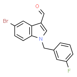 1-(3-FLUOROBENZYL)-5-BROMO-1H-INDOLE-3-CARBALDEHYDE结构式