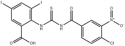 2-[[[(4-chloro-3-nitrobenzoyl)amino]thioxomethyl]amino]-3,5-diiodo-benzoic acid picture