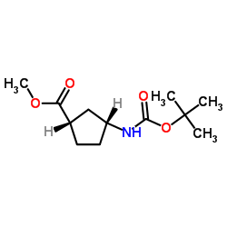 (1S,3R)-Methyl 3-[(tert-butoxycarbonyl)-amino]cyclopentanecarboxylate structure